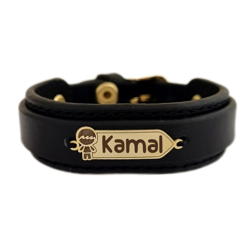 دستبند طلا 18 عیار بچگانه لیردا مدل اسم کمال KDK