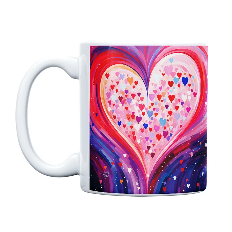 ماگ حس آمیزی طرح روز عشق مدل قلب زیبا کد 10