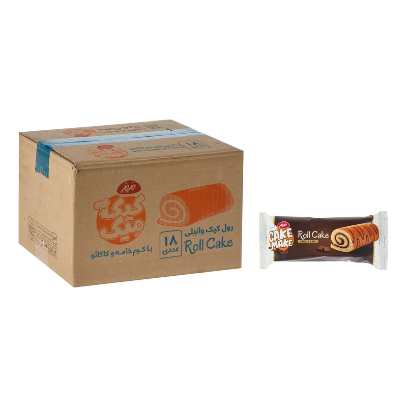 رول کیک مغزدار کاکائویی مزمز - 70 گرم بسته 18 عددی 
