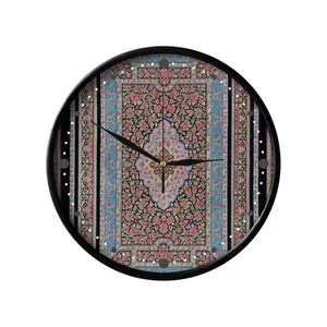 ساعت دیواری مدوپد طرح فرش قم حصیری ترنجی مدل C-Ghom100