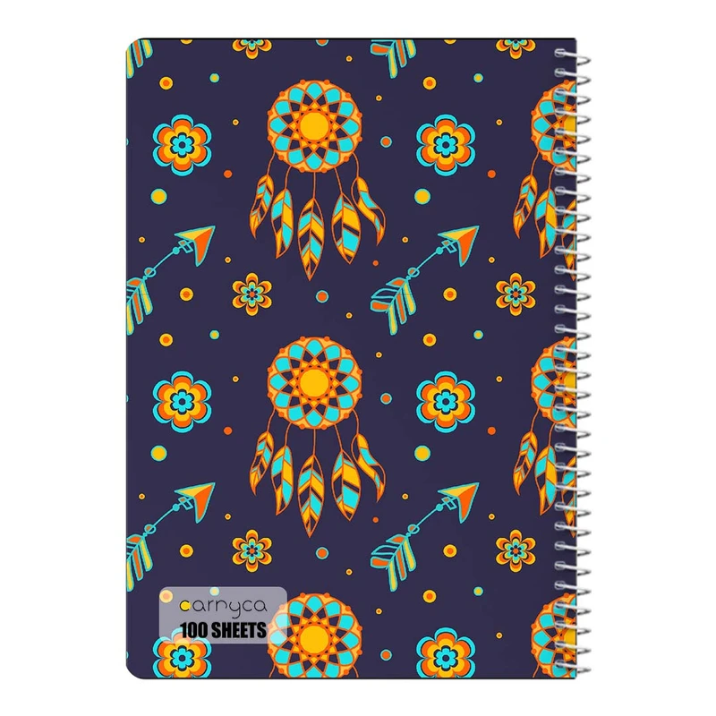 دفتر مشق 100 برگ سیمی کارنیکا طرح پترن بوهو Boho Pattern کد 48265