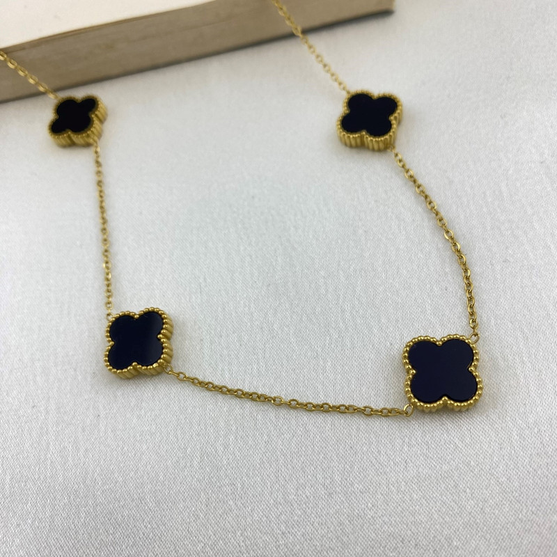 گردنبند زنانه مدل گل چهارپر کد N4430