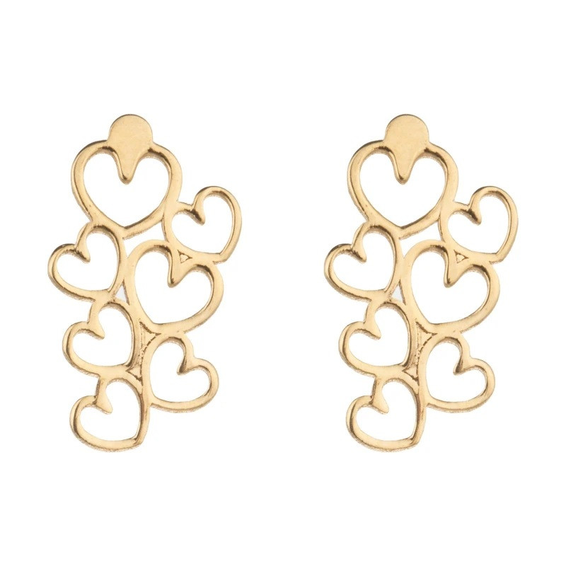 گوشواره میخی طلا 18 عیار زنانه وی وی گلد گالری مدل قلب 2646