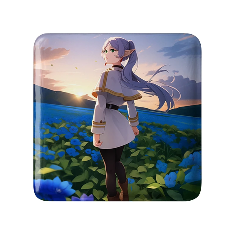 مگنت خندالو طرح انیمه فریرن (Frieren) مدل مربعی کد 33963