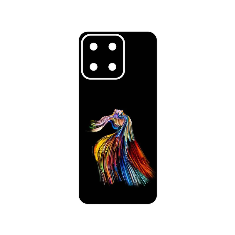 برچسب پوششی ماهوت مدل Rainbow Hair Digital Art مناسب برای گوشی موبایل آنر X7c