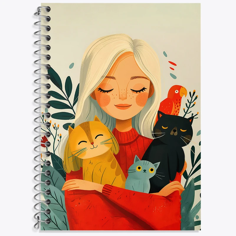 دفتر زبان 50 برگ خندالو مدل سه خط طرح دخترانه کد N3016