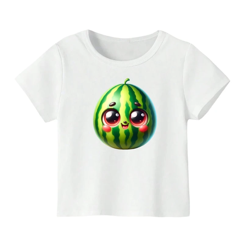 تی شرت آستین کوتاه بچگانه مدل هندوانه یلدایی کد 50 رنگ سفید