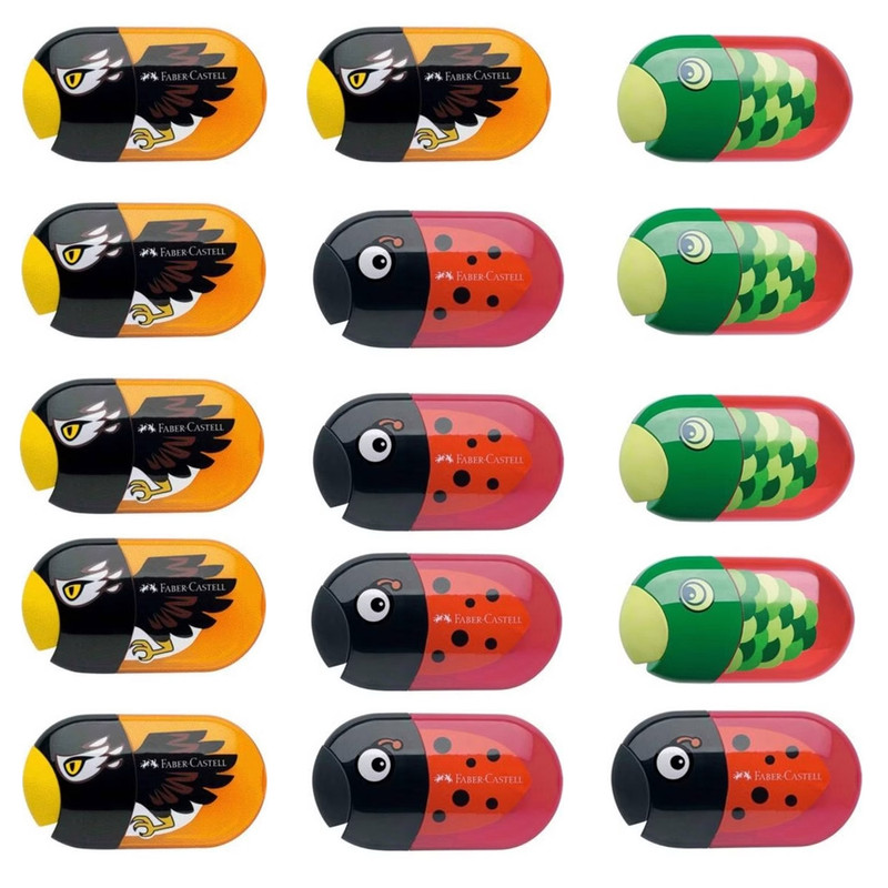 تراش فابر کاستل مدل ۲ سوراخ پاک کن دار طرح حیوانات