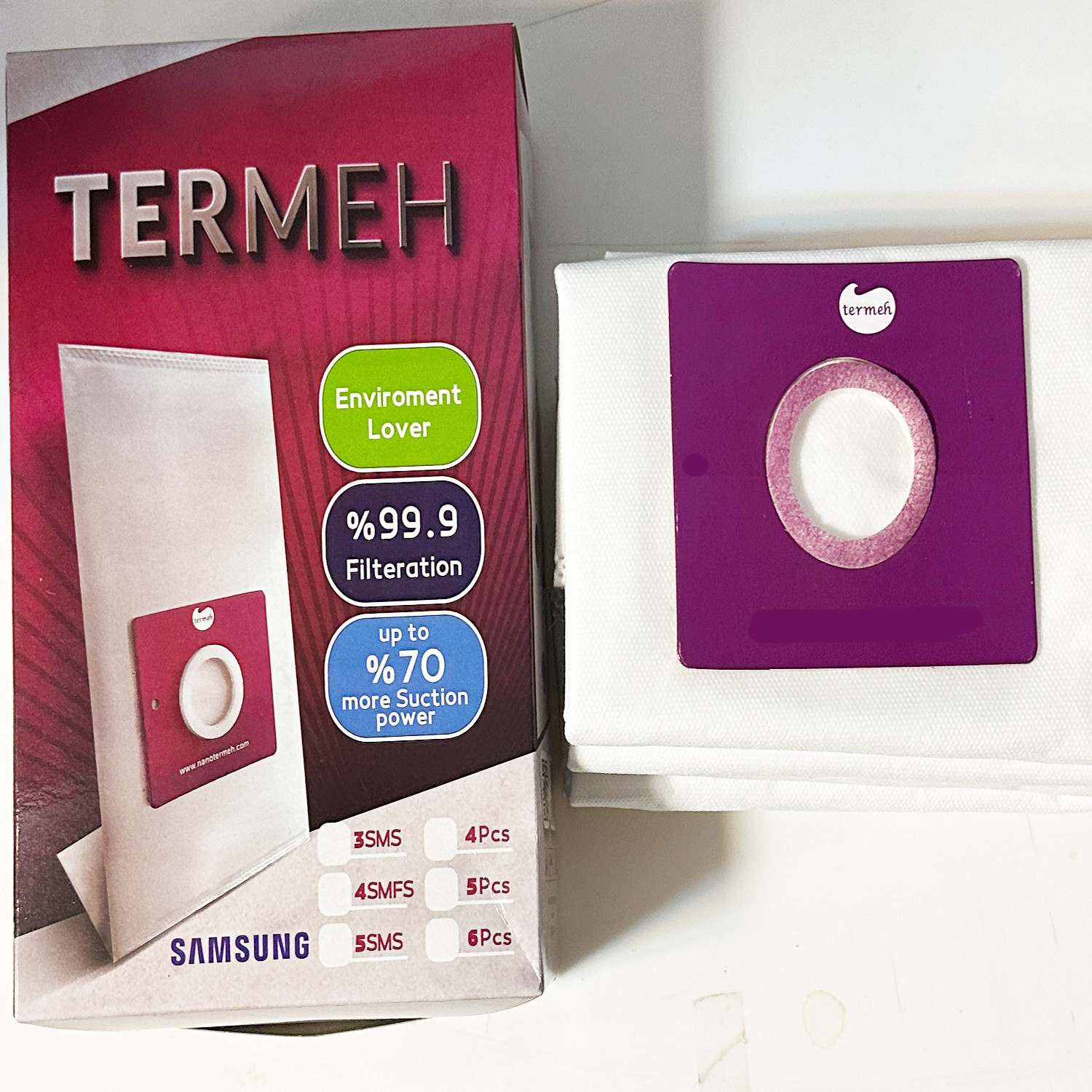 پاکت جاروبرقی ترمه مدل 009 مناسب برای جاروبرقی سامسونگ بسته 5 عددی