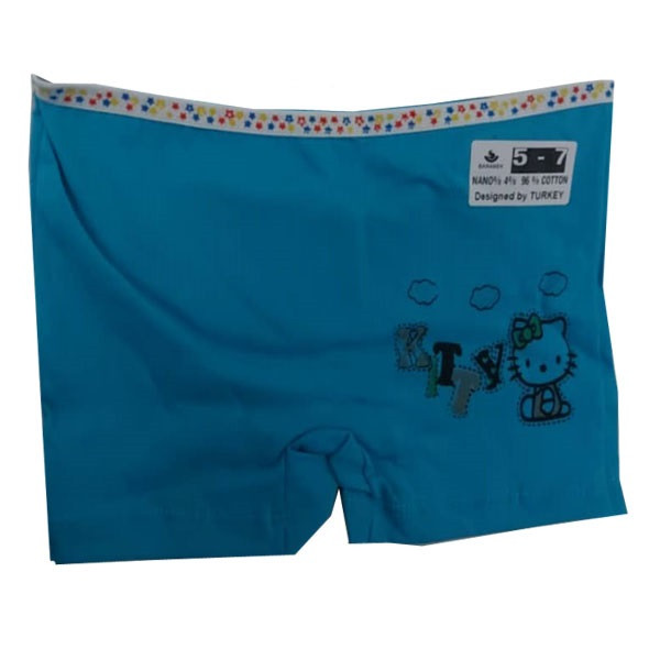 شورت دخترانه طرح کیتی رنگ آبی