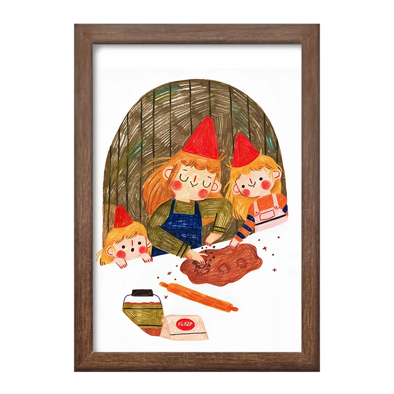 تابلو خندالو طرح دختران شیرینی پز کد F7664