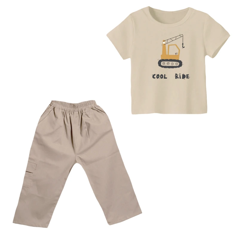 ست تی شرت و شلوارک پسرانه مدل ماشین کد ۹