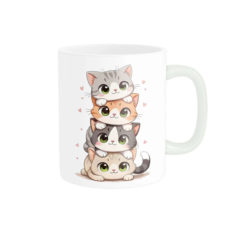 ماگ پاد آفرین مدل گربه های بامزه طرح فانتزی کیوت کد 1721