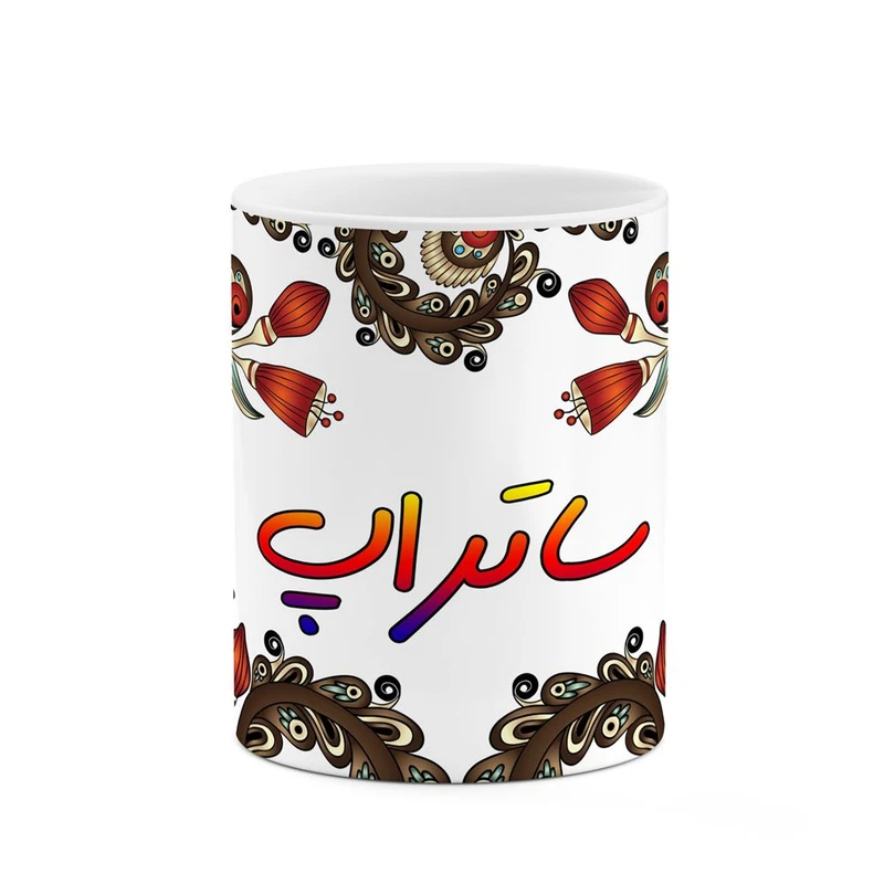 ماگ کاکتی مدل اسم ساتراپ طرح سنتی گل و بته کد mgh45470