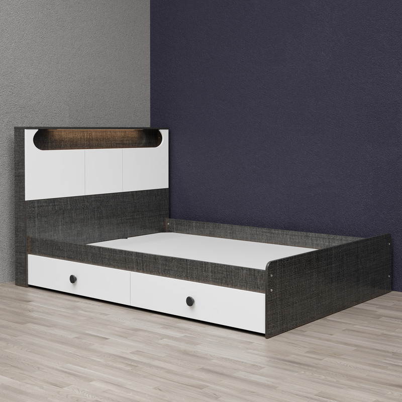 تخت خواب دو نفره وینه چوب مدل آرتا سایز 140x200 سانتی متر