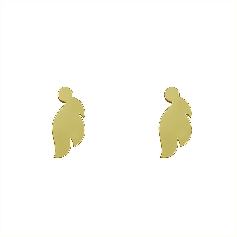 گوشواره طلا 18 عیار زنانه مدوپد مدل پر کد GA1-13334 -  - 2