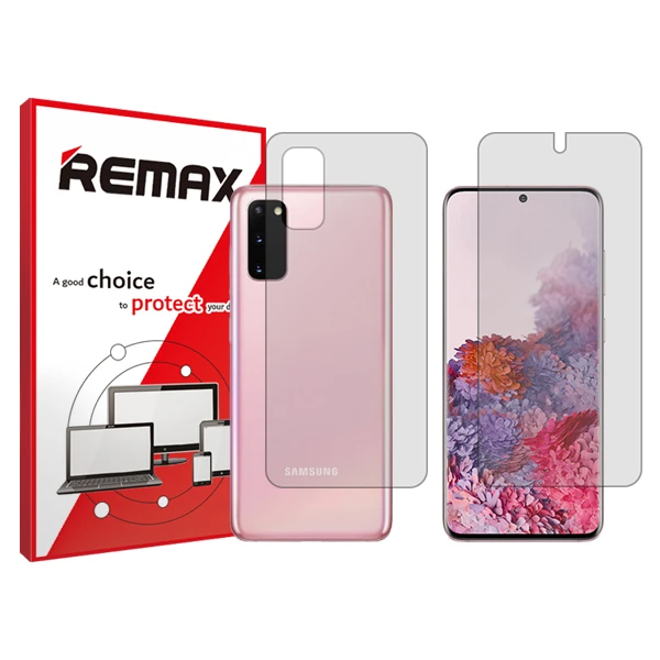محافظ صفحه نمایش شفاف ریمکس مدل HyGEL مناسب برای گوشی موبایل سامسونگ  Galaxy S20  به همراه محافظ پشت گوشی
