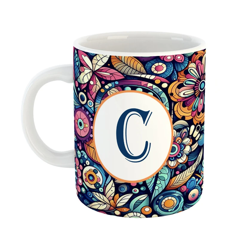 ماگ پادآفرین مدل فانتزی طرح حرف C کد 23