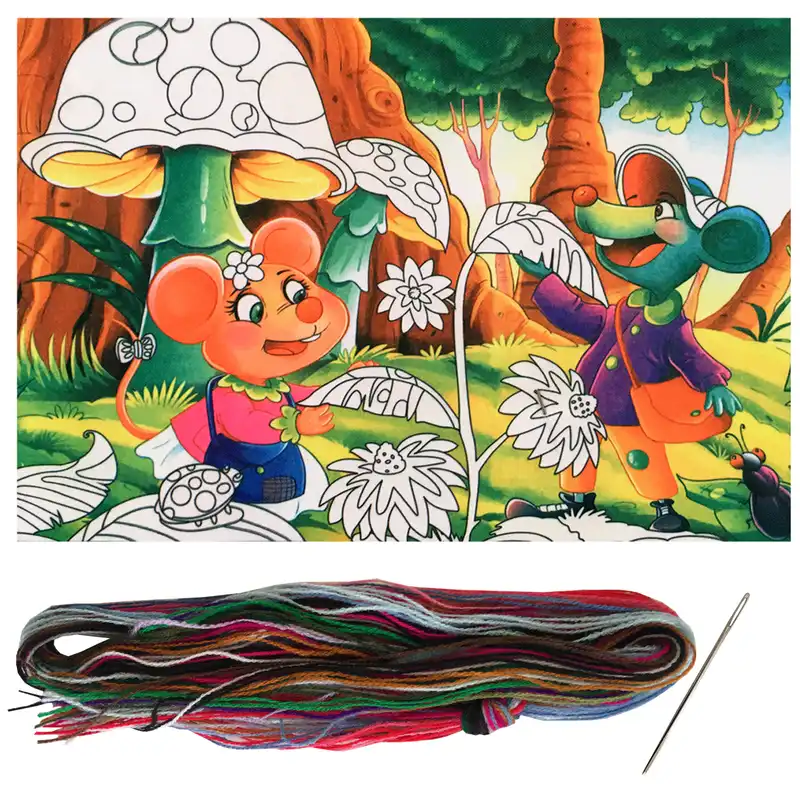 بسته گلدوزی مدل موش و قارچ کد 51 مجموعه 3 عددی