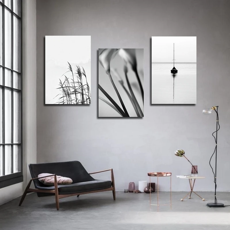 تابلو شاسی بکلیت طرح طبیعت و قایق و دریا مدل SH-2738 مجموعه 3 عددی