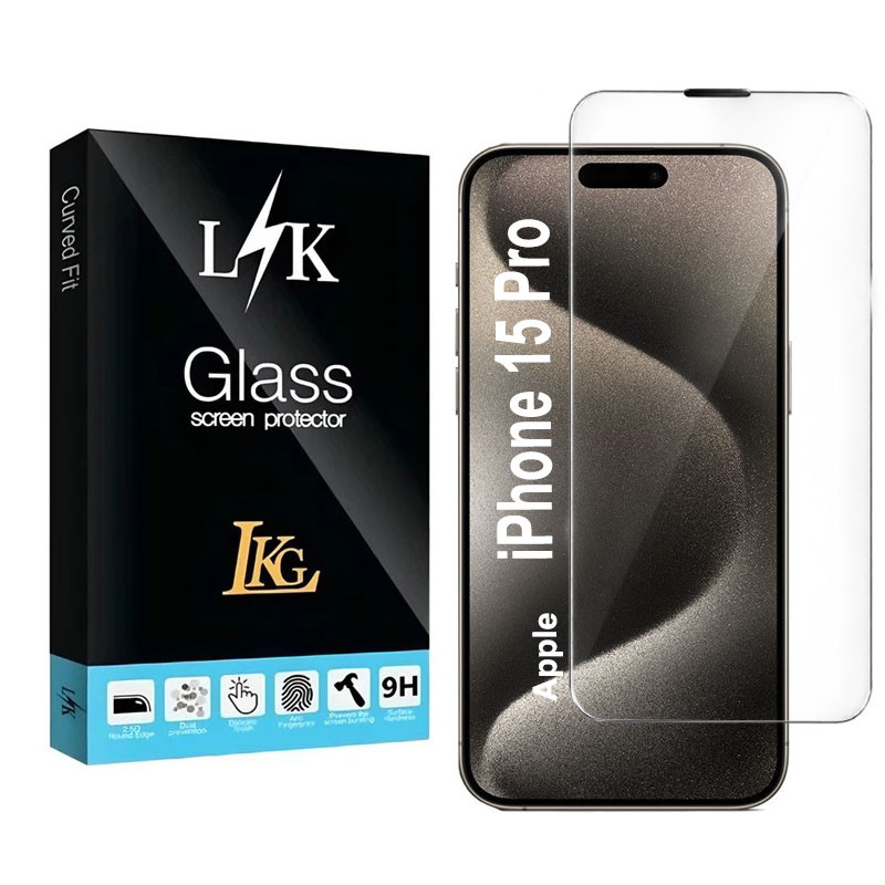 محافظ صفحه نمایش بدون حاشیه ال کا جی مدل MUVA-LK مناسب برای گوشی موبایل اپل iPhone 15 Pro