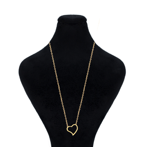 گردنبند طلا 18 عیار زنانه ماوی گالری مدل قلب مورب لیزری