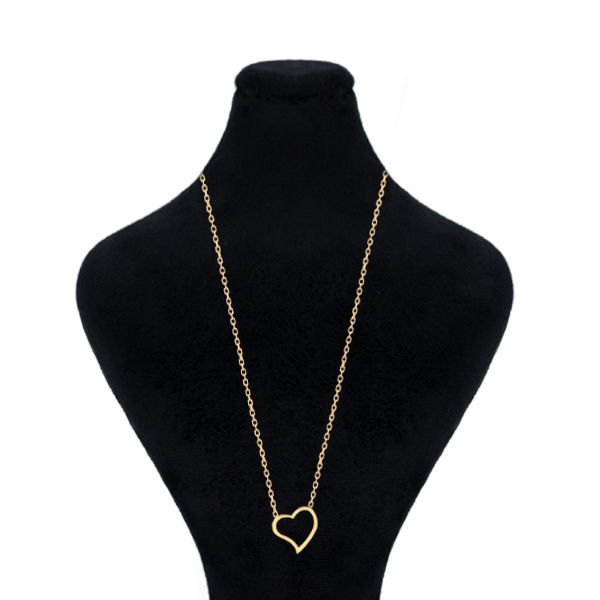 گردنبند طلا 18 عیار زنانه ماوی گالری مدل قلب مورب لیزری -  - 1