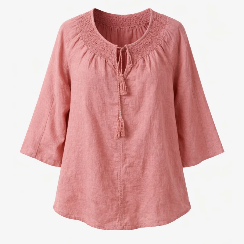 بلوز آستین سه ربع یقه گرد زنانه مدل 2015