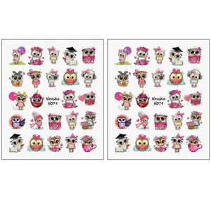 برچسب لنز ناخن مدل جغد کد N079 مجموعه 2 عددی