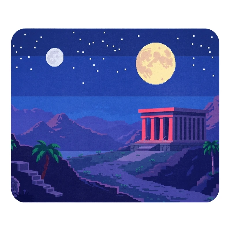 ماوس پد مدل معبد و ماه سایز 19x24 سانتی متر