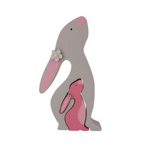 اسباب بازی چوبی طرح پازل خرگوش مدل MKids55D مجموعه 2 عددی