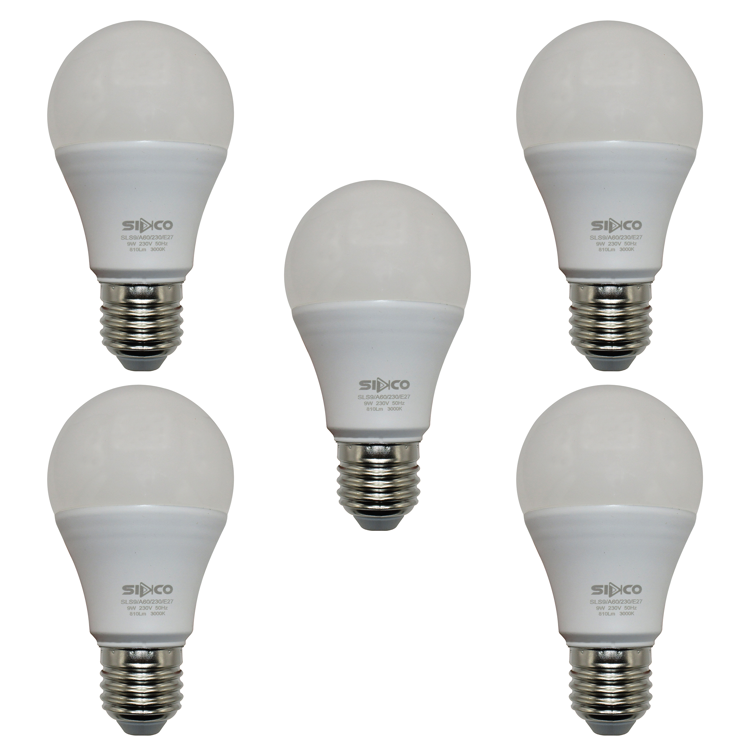 لامپ کم مصرف 9 وات سیدکو مدل Hob1 پایه E27 مجموعه 5 عددی