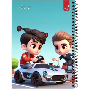 دفتر نقاشی 50 برگ انتشارات بله طرح پسر ماشین سوار کد A4-L643