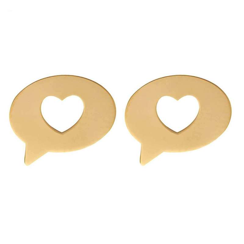 گوشواره طلا 18 عیار زنانه قیراط طرح قلب کد GH4641
