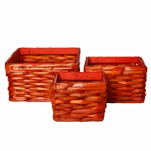 سبد گل مصنوعی مدل آشیان مجموعه 3 عددی