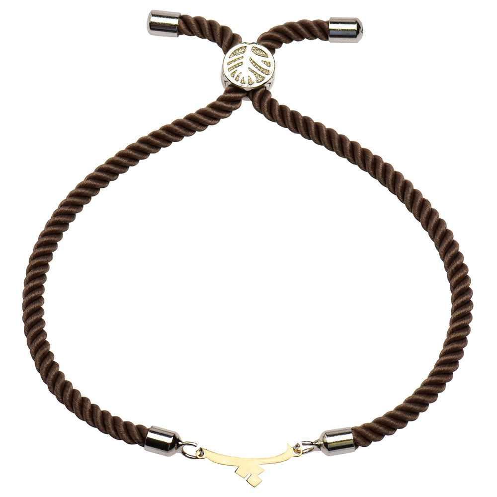 دستبند طلا 18 عیار دخترانه کرابو طرح حرف پ مدل Krd1407