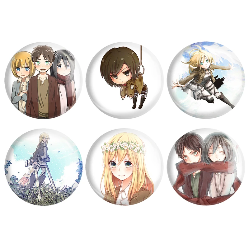 مگنت خندالو طرح انیمه اتک آن تایتان Attack on Titan کد 1048A مجموعه 6 عددی