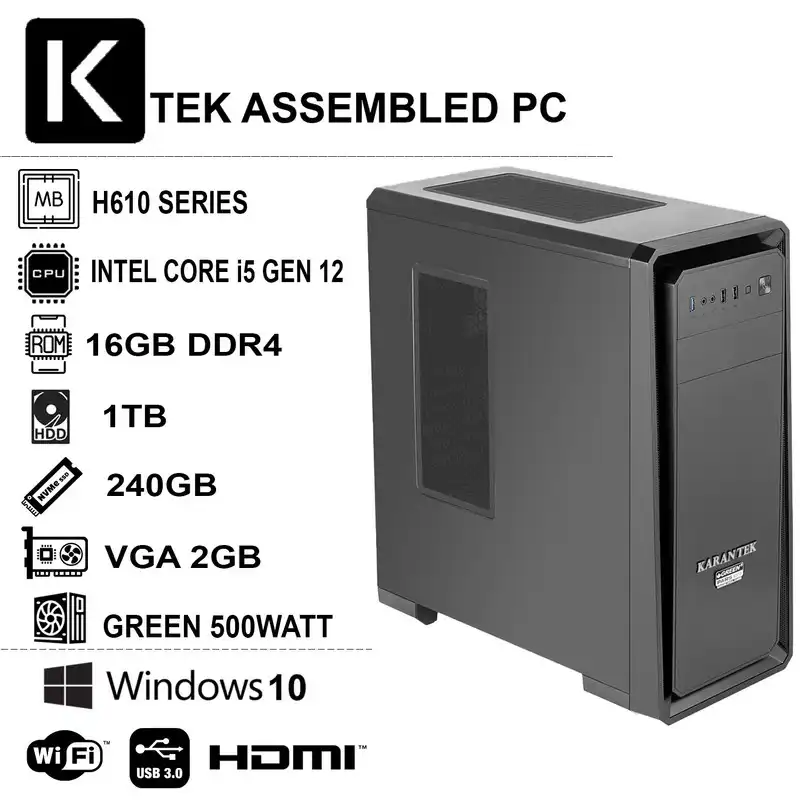 کیس اسمبل شده کران تک مدل GEN12-i5161S2 VGA2GB