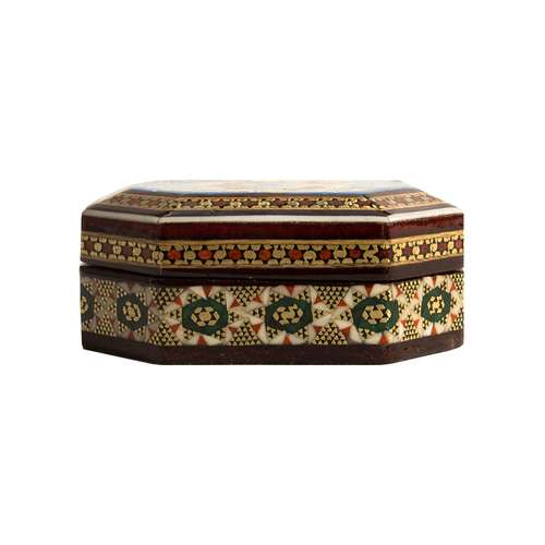 جعبه خاتم کاری طرح شمسه تذهیب کد 8-1