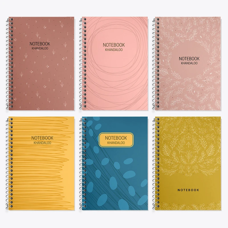 دفتر زبان 50 برگ خندالو مدل دو خط طرح فانتزی کد 86 مجموعه 6 عددی