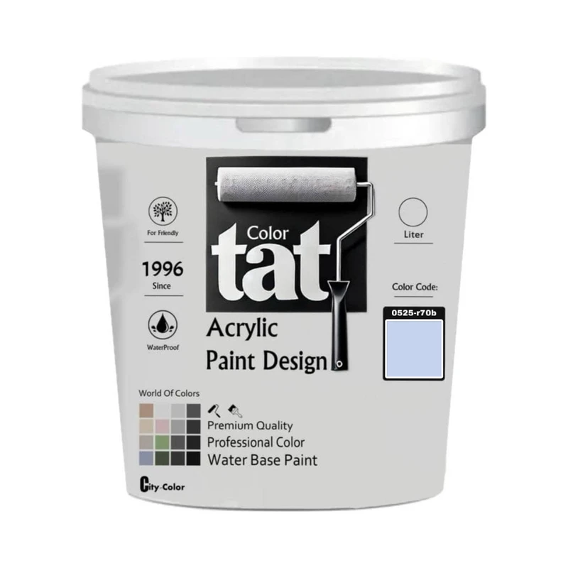 رنگ آبی روشن مات اکرولیک تات کد 0525-r70b حجم 4لیتر