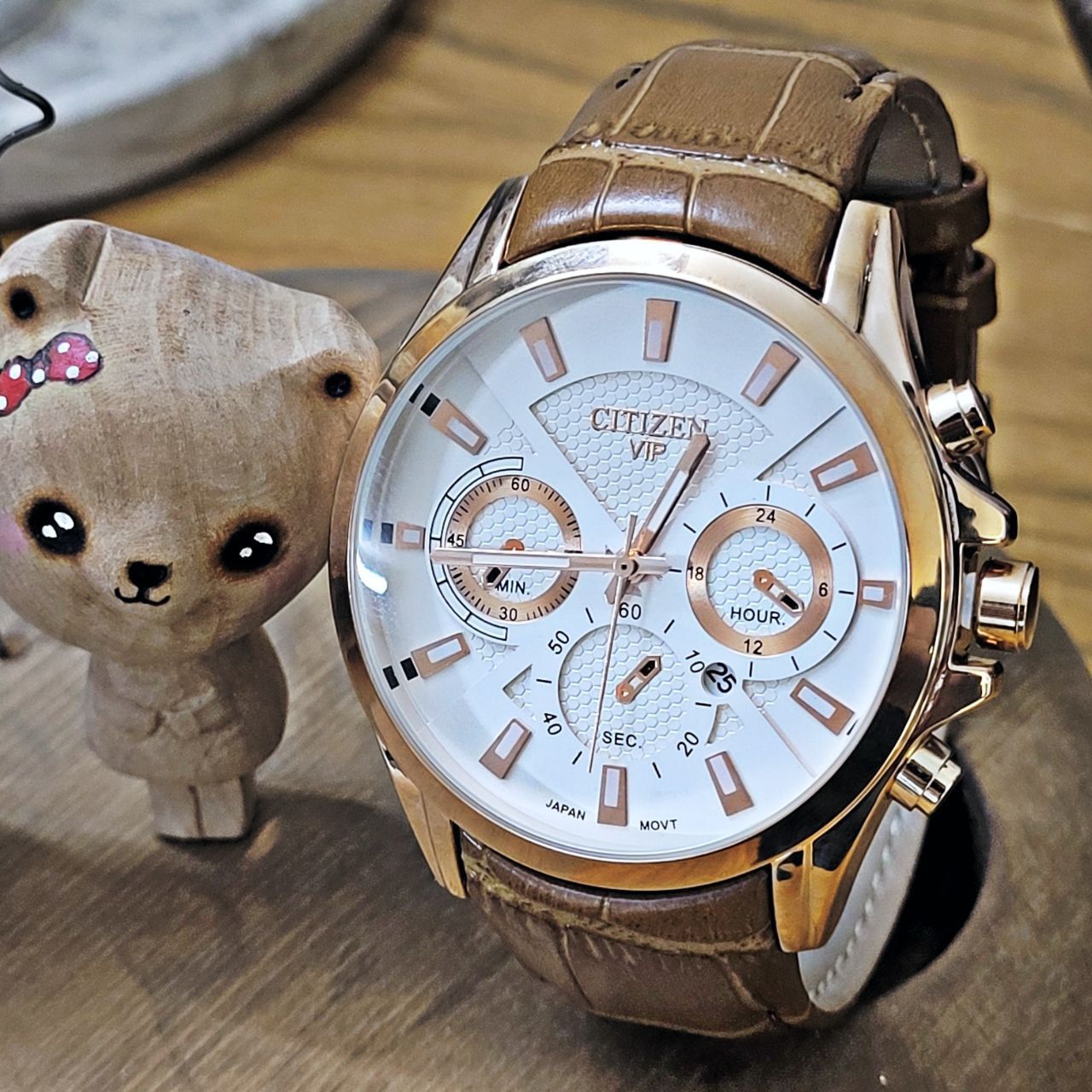 ست ساعت مچی عقربه ای  زنانه و مردانه مدل کوارتز تک موتور قفل پروانه ای 01 -  - 10