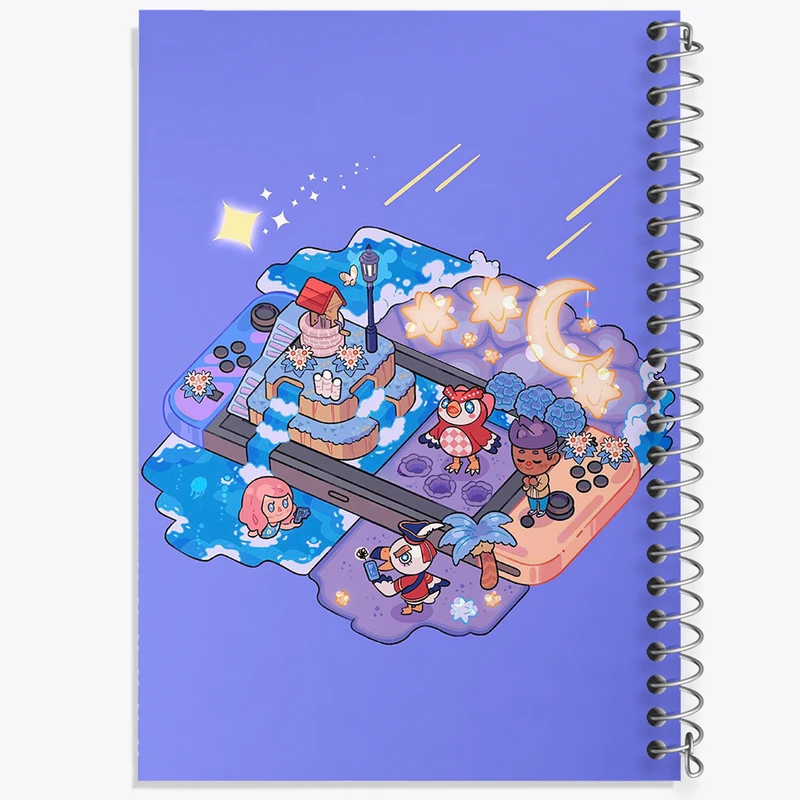 دفتر ژورنال نویسی 50 برگ خندالو مدل نقطه ای طرح بازی انیمال کراسینگ (Animal Crossing) کد 32675