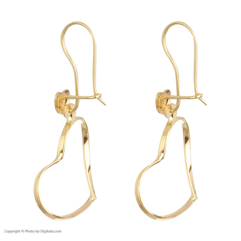 گوشواره طلا 18 عیار زنانه با طرح قلب مدل DK604 -  - 4