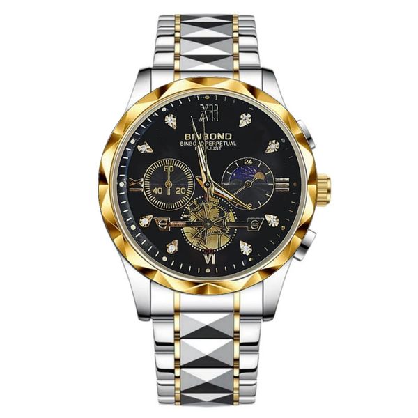 ساعت مچی عقربه‌ای کوارتز مردانه بین باند مدل سه موتور فعال کورنوگراف نگینی کد 003