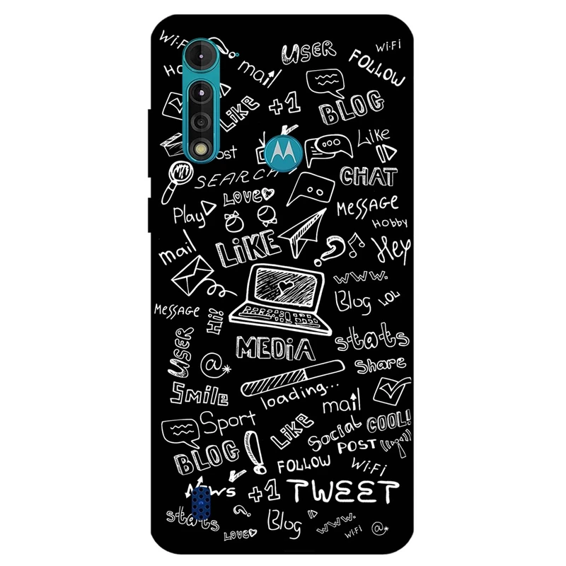 کاور مگافون طرح رسانه های اجتماعی مدل 1898 مناسب برای گوشی موبایل موتورولا Moto G8 Power Lite