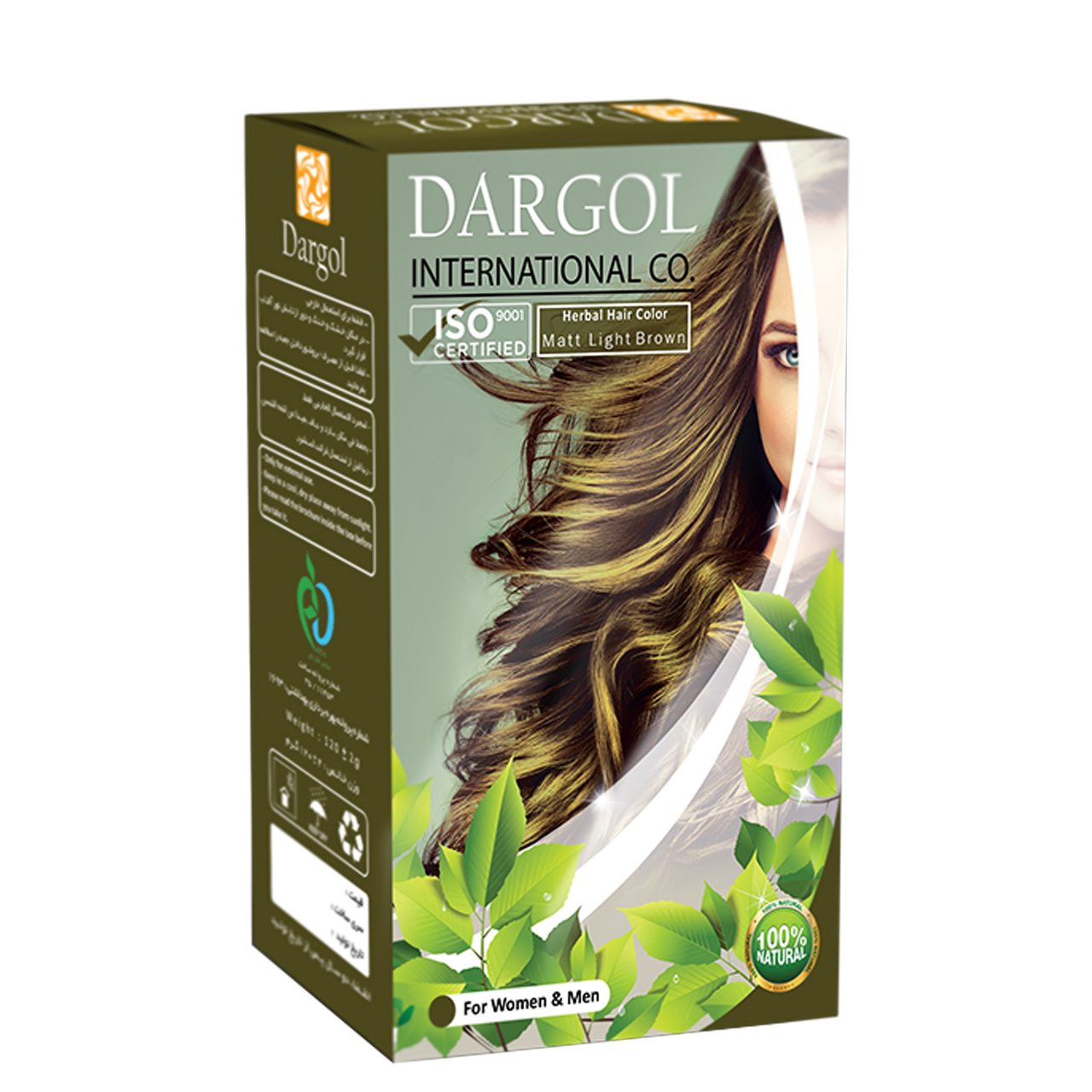 پودر رنگ مو دارگل مدل DB.1002 وزن 120 گرم رنگ زیتونی