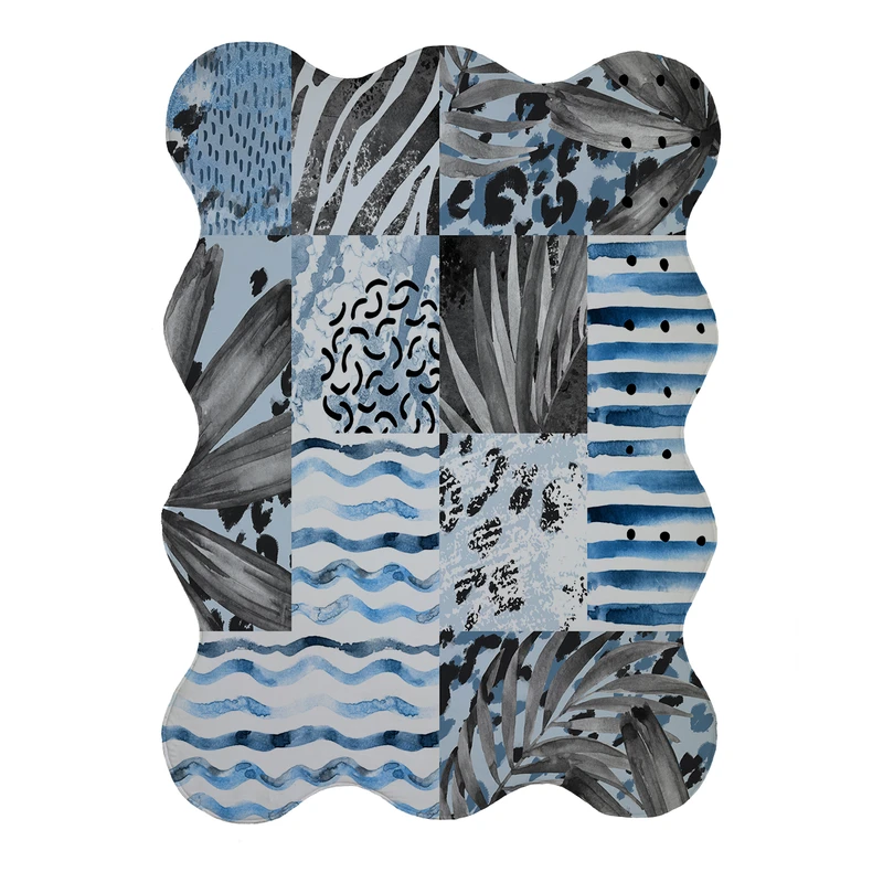 پادری مدل دالبر طرح آبرنگی کد 9297 سایز 80x110 سانتی متر 