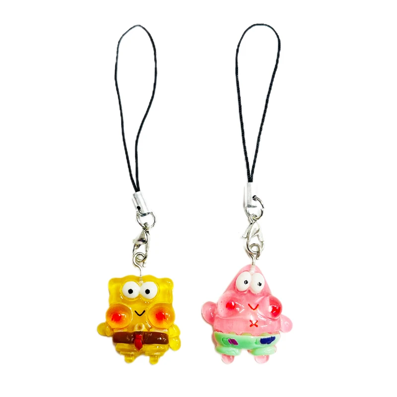 آویز موبایل مدل باب اسفنجی و پاتریک پاستیلی مجموعه 2 عددی