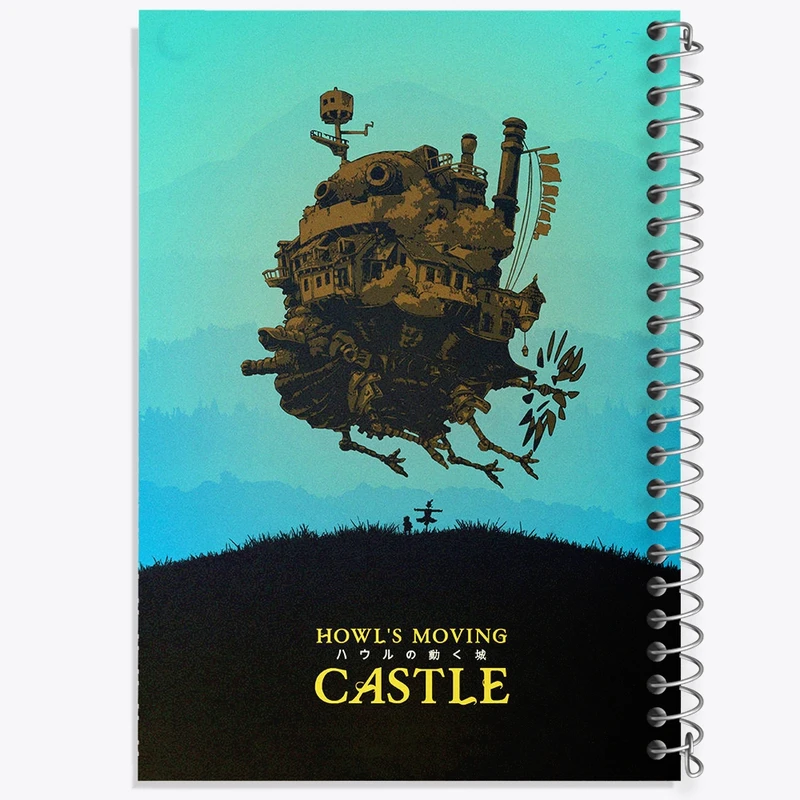 دفتر شطرنجی 50 برگ خندالو مدل انیمه قلعه متحرک هاول کد F1598